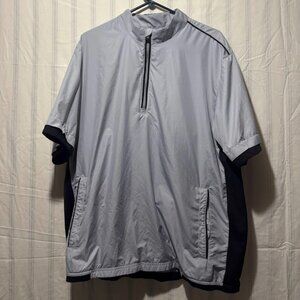 Men's ADIDAS ClimaProof Wind Zip Vest wLining XL GRAY & BLACK